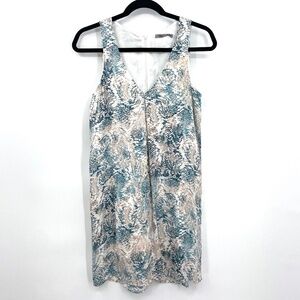 TART Blue White Snakeskin Sleeveless V-Neck Shift Dress Size XS